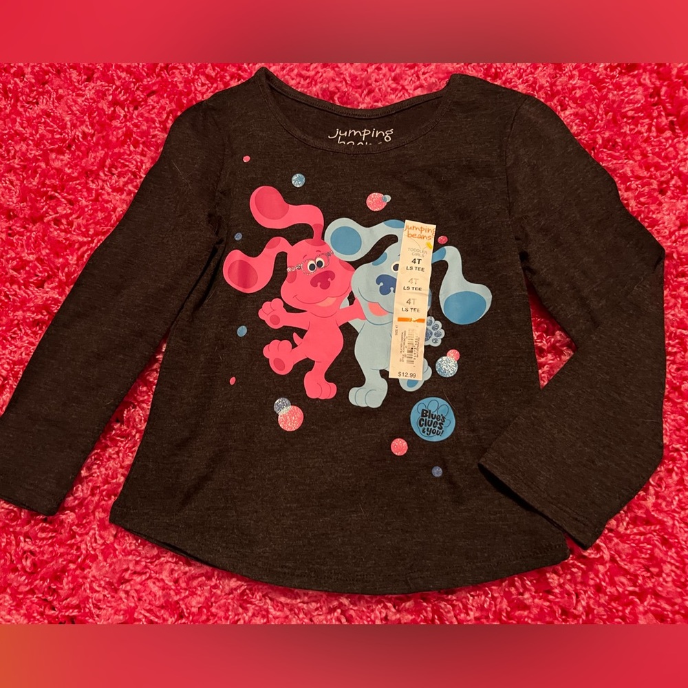 4T NWT Jumping Bean Blue’s Clues long sleeve, lightweight shirt Blue and Magenta